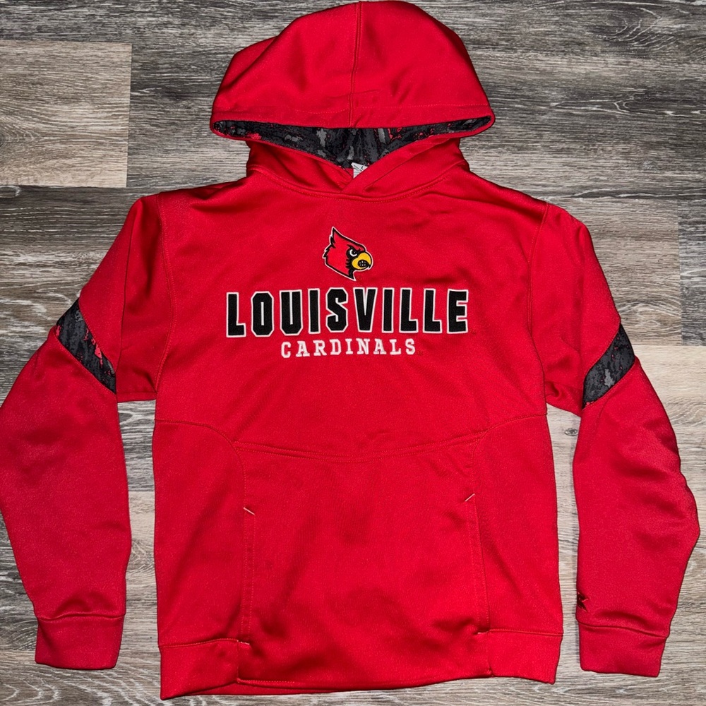 Louisville Cardinals Red Pullover Hoodie Size Large
